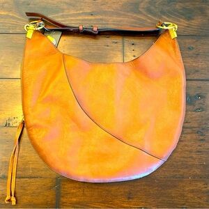 Vince Camuto Ashby Leather Hobo Shoulder Stable Brown $228 NWT